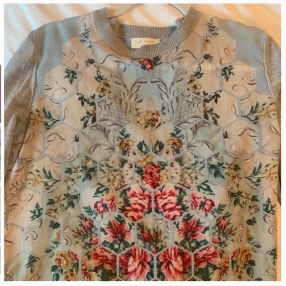 TED BAKER Fareeda Woven Patchwork Sweater Size 3 - Picture 4 of 7